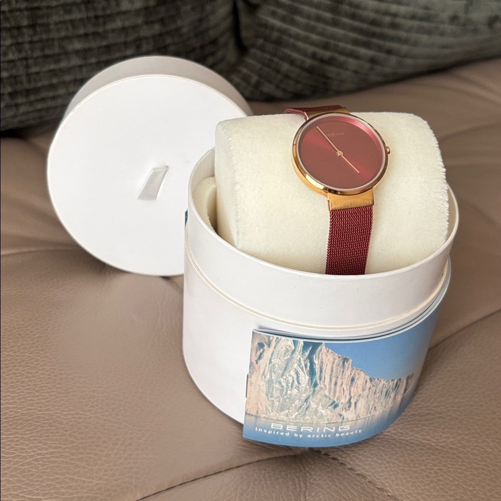 Bering Burgundy and Rose Gold Watch